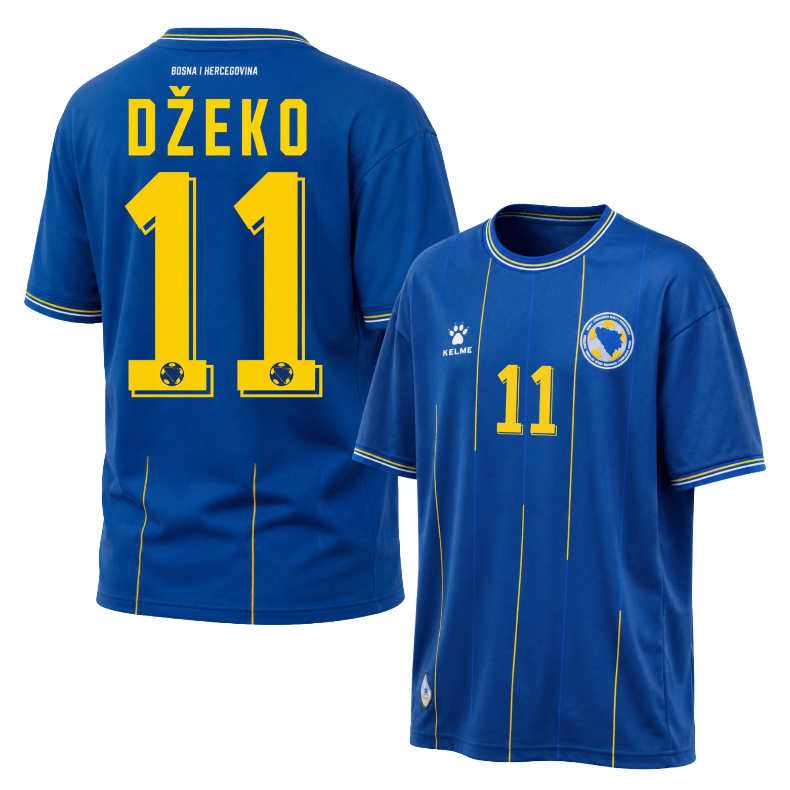 Bosnien och Hercegovina Hemmatröja VM 2026 Edin Džeko 11 Herr Fotbollströja 2026/27
