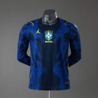 Brasilien Landslag VM 2026 Bortatröja Långärmad Fotbollströja Herr