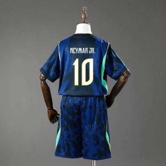 Brasilien VM 2026 Bortaställ Barn Neymar Jr. 10 Fotbollströja med Shorts
