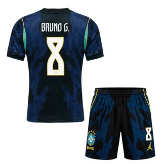 Brasilien VM 2026 Bortatröja Bruno Guimarães 8 Herr Fotbollströja Set Blå