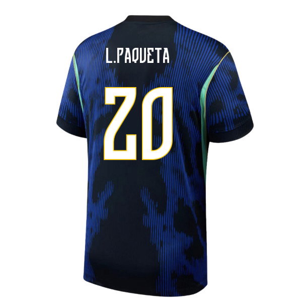 Brasilien VM 2026 Bortatröja Bruno Lucas Paquetá 20 Herr Fotbollströja