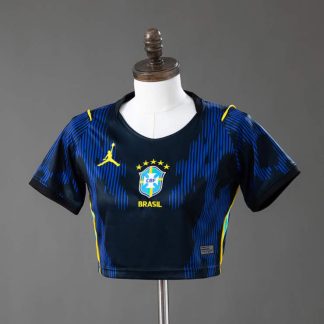 Brasilien VM 2026 Bortatröja Dam Crop Top Fotbollströja