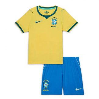 Brasilien VM 2026 Hemmaställ Barn Fotbollsset (Tröja + Shorts)