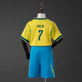 Brasilien VM 2026 Hemmaställ Barn Vinícius Júnior 7 Fotbollströja med Shorts