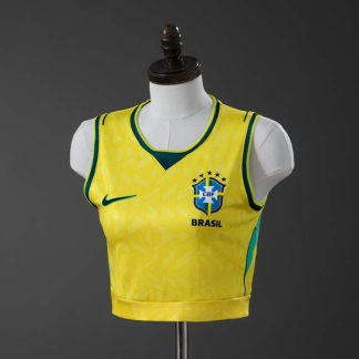 Brasilien VM 2026 Hemmatröja Dam Crop Top Fotbollslinne