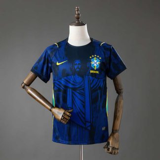 Brasilien VM 2026 Jesus Edition Blå Tröja Herr Fotbollströja