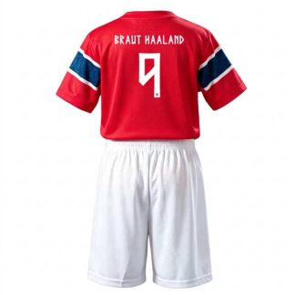 Erling Haaland 9 Norge Landslag VM 2026 Hemmaställ Barn Replica Fotbollströja Set