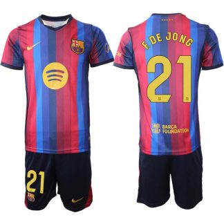 FC Barcelona Hemmaställ 2026/27 Frenkie de Jong 21 Herr Tröja och Shorts