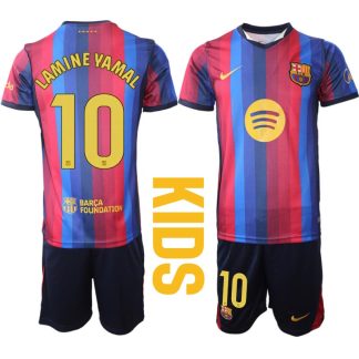 FC Barcelona Hemmaställ 2026/27 Lamine Yamal 10 Barn Tröja och Shorts