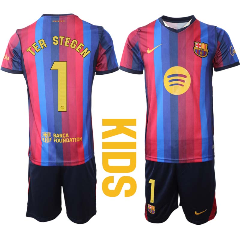 FC Barcelona Hemmaställ 2026/27 Marc-André ter Stegen 1 Barn Tröja och Shorts
