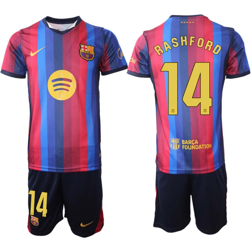 FC Barcelona Hemmaställ 2026/27 Marcus Rashford 14 Herr Tröja och Shorts