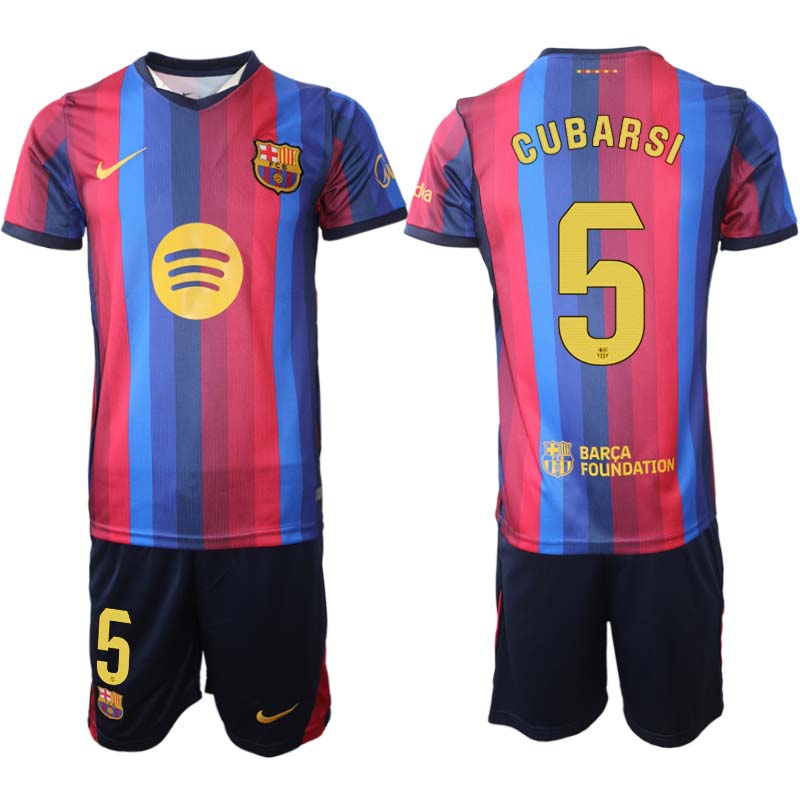 FC Barcelona Hemmaställ 2026/27 Pau Cubarsí 5 Herr Tröja och Shorts