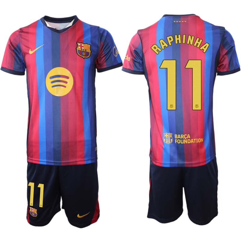 FC Barcelona Hemmaställ 2026/27 Raphinha 11 Herr Tröja och Shorts