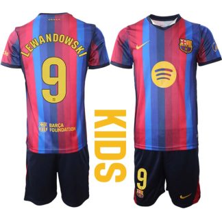 FC Barcelona Hemmaställ 2026/27 Robert Lewandowski 9 Barn Tröja och Shorts