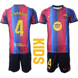 FC Barcelona Hemmaställ 2026/27 Ronald Araujo 4 Barn Tröja och Shorts