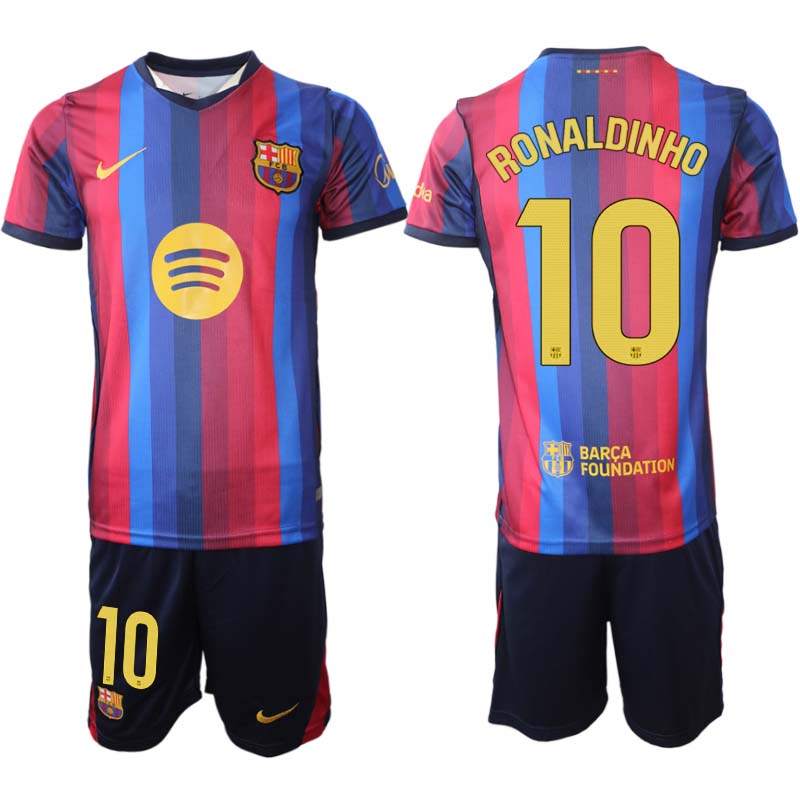 FC Barcelona Hemmaställ 2026/27 Ronaldinho 10 Herr Tröja och Shorts