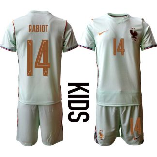 Frankrike VM 2026 Bortaställ Barn Adrien Rabiot 14 Fotbollströja med Shorts