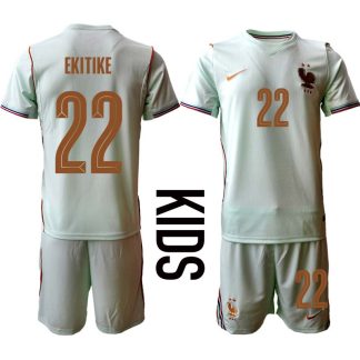 Frankrike VM 2026 Bortaställ Barn Hugo Ekitike 22 Fotbollströja med Shorts
