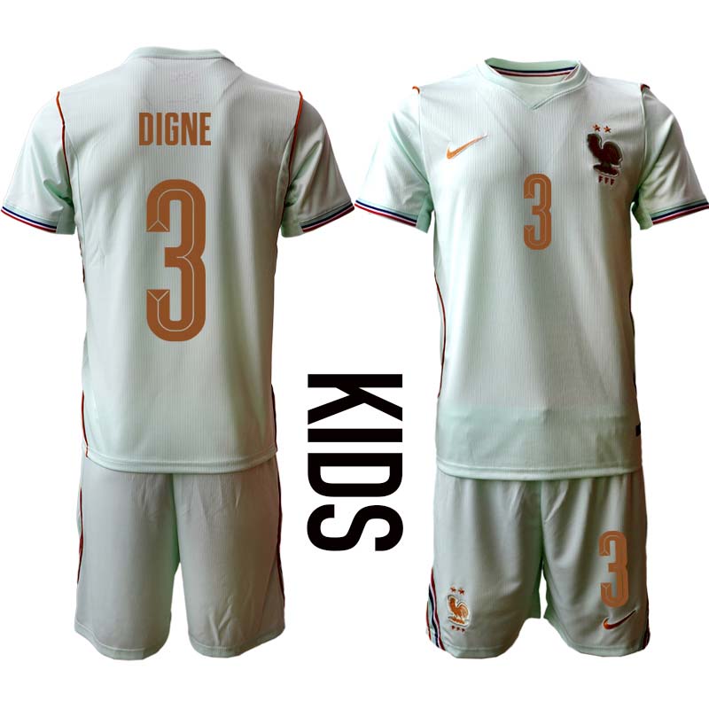 Frankrike VM 2026 Bortaställ Barn Lucas Digne 3 Fotbollströja med Shorts