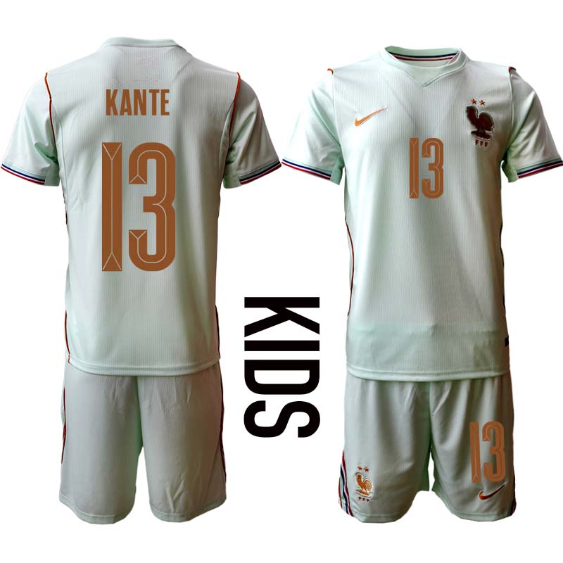 Frankrike VM 2026 Bortaställ Barn N'Golo Kanté 13 Fotbollströja med Shorts