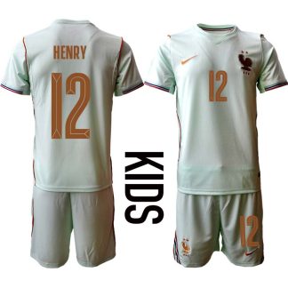 Frankrike VM 2026 Bortaställ Barn Thierry Henry 12 Fotbollströja med Shorts