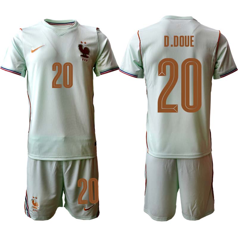 Frankrike VM 2026 Bortaställ Herr Désiré Doué 20 Fotbollströja med Shorts