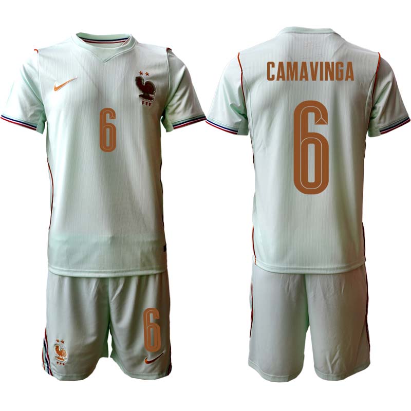 Frankrike VM 2026 Bortaställ Herr Eduardo Camavinga 6 Fotbollströja med Shorts