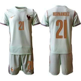 Frankrike VM 2026 Bortaställ Herr Lucas Hernández 21 Fotbollströja med Shorts
