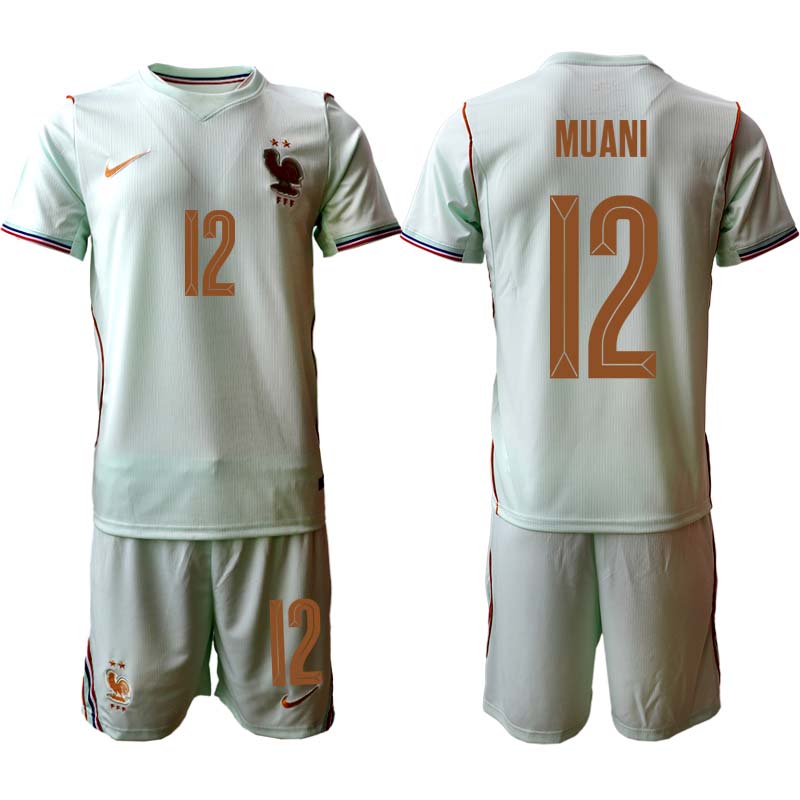 Frankrike VM 2026 Bortaställ Herr Randal Kolo Muani 12 Fotbollströja med Shorts