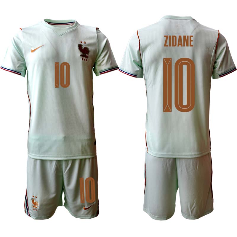 Frankrike VM 2026 Bortaställ Herr Zinedine Zidane 10 Fotbollströja med Shorts