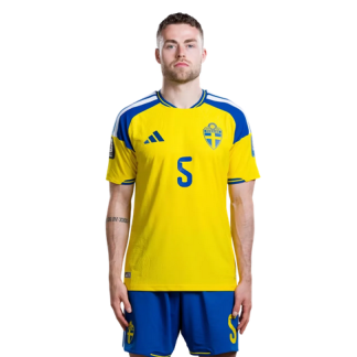Gabriel Gudmundsson 5 – Sverige VM 2026 Hemmaställ Fotbollströja Herr