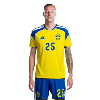 Gustaf Nilsson 25 – Sverige VM 2026 Hemmaställ Fotbollströja Herr