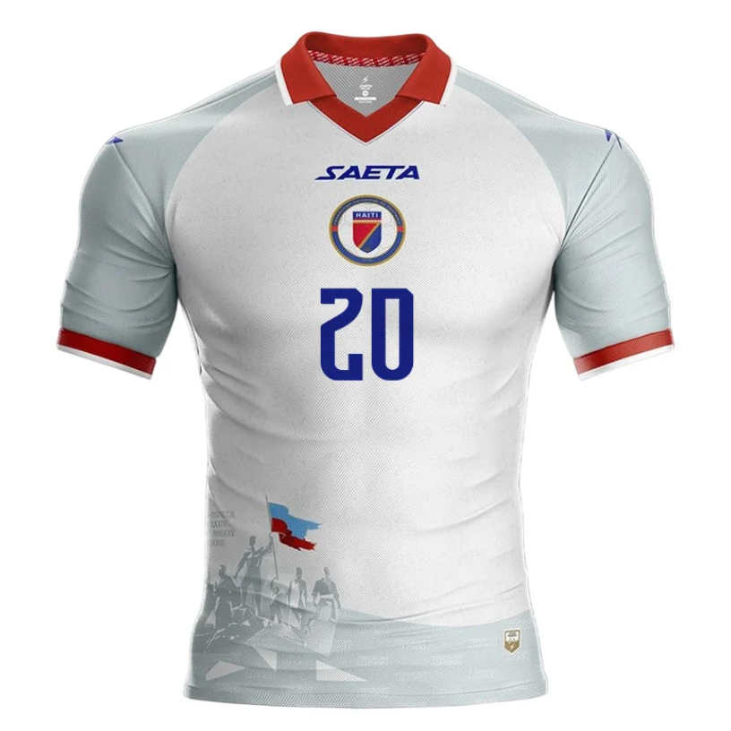Haiti VM 2026 Bortatröja Frantzdy Pierrot 20 Fotbollströja Herr