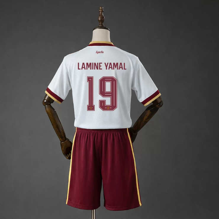 Lamine Yamal 19 Spanien Landslag VM 2026 Bortaställ Barn Fotbollströja