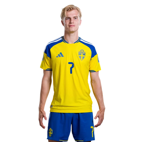Lucas Bergvall 7 – Sverige VM 2026 Hemmaställ Fotbollströja Herr