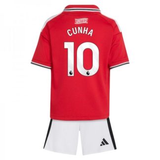 Manchester United Hemmaställ 2026/27 Barn Matheus Cunha 10 Fotbollsset Tröja och Shorts
