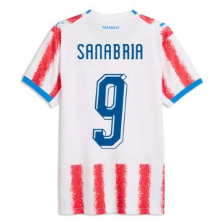 Paraguay Hemmatröja VM 2026 Antonio Sanabria 9 Herr Fotbollströja