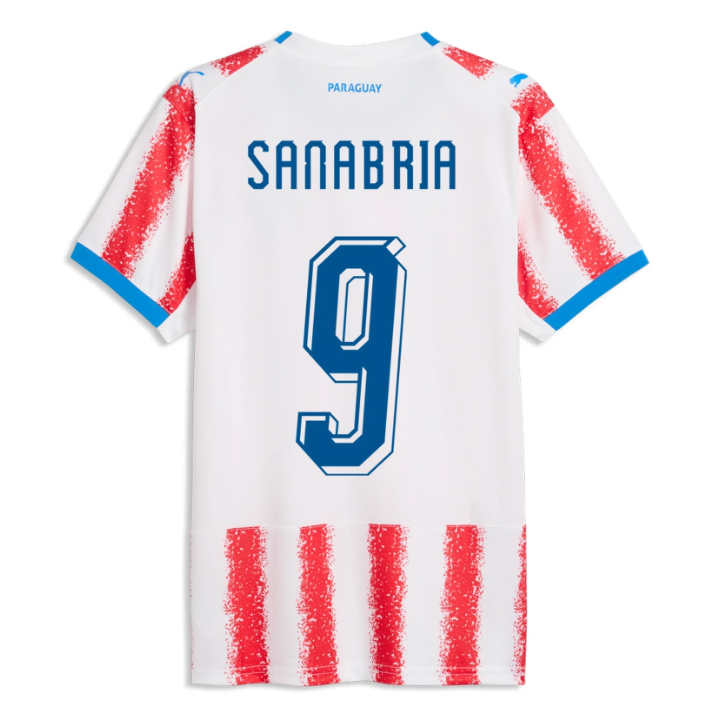 Paraguay Hemmatröja VM 2026 Antonio Sanabria 9 Herr Fotbollströja