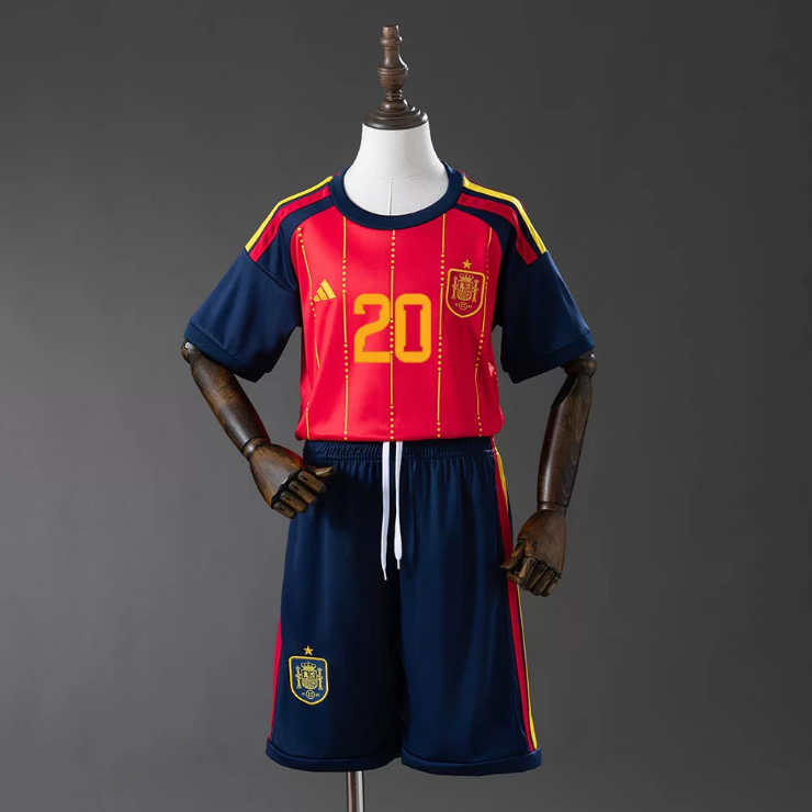 Pedri 20 Spanien Landslag VM 2026 Hemmaställ Barn Fotbollströja