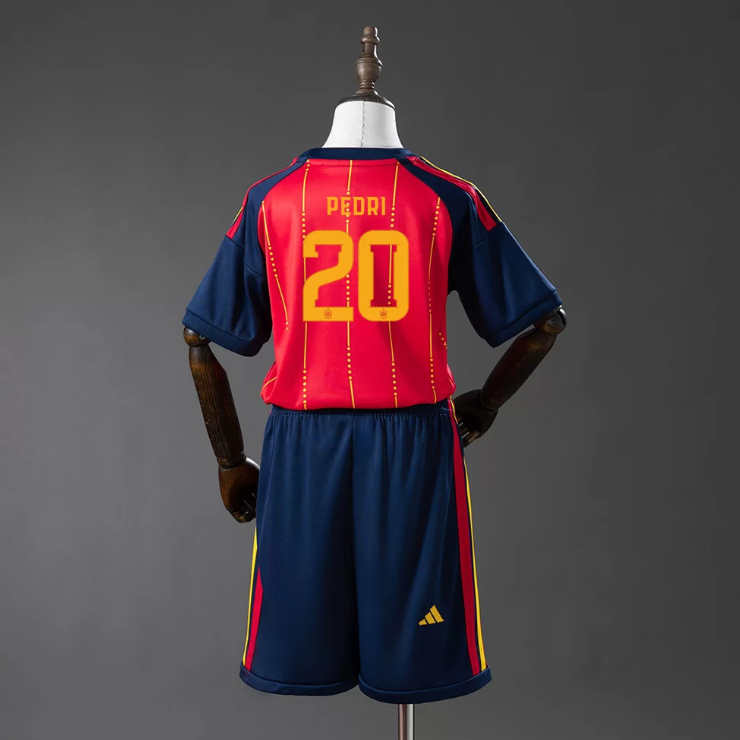 Pedri 20 Spanien Landslag VM 2026 Hemmaställ Barn Fotbollströja
