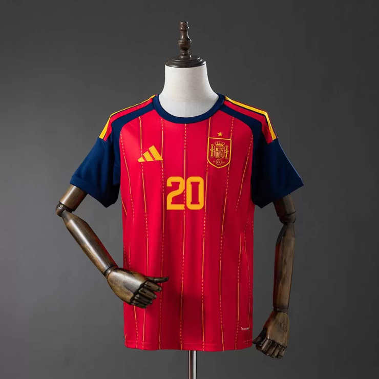 Pedri 20 Spanien landslag VM 2026 hemmatröja fotbollströja herr