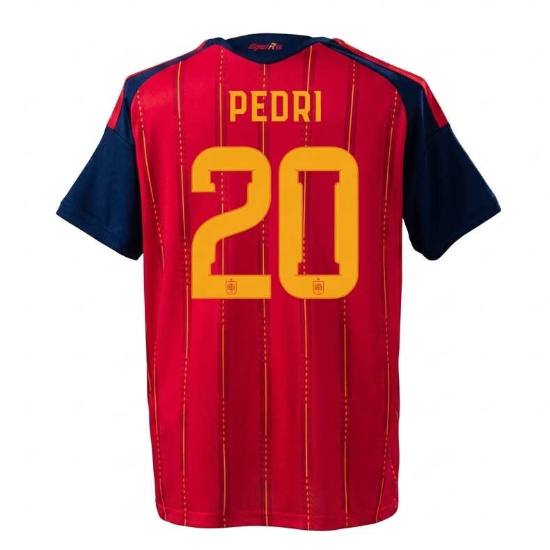 Pedri 20 Spanien landslag VM 2026 hemmatröja fotbollströja herr