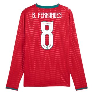 Portugal Hemmatröja VM 2026 Bruno Fernandes 8 Herr Långärmad Fotbollströja