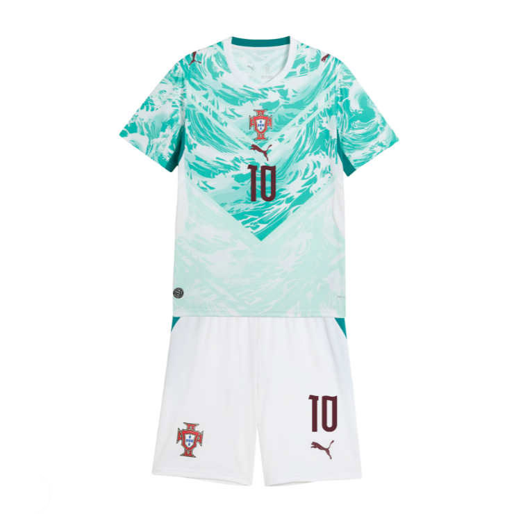 Portugal VM 2026 Bortaställ Barn Bernardo Silva 10 Fotbollsset (Tröja + Shorts)