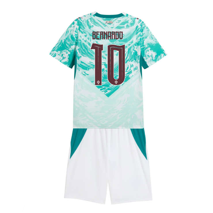 Portugal VM 2026 Bortaställ Barn Bernardo Silva 10 Fotbollsset (Tröja + Shorts)