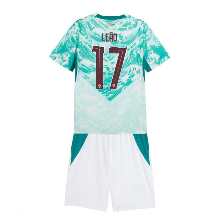 Portugal VM 2026 Bortaställ Barn Rafael Leão 17 Fotbollsset (Tröja + Shorts)