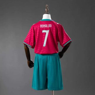 Portugal VM 2026 Hemmaställ Barn Ronaldo 7 Fotbollsset (Tröja + Shorts)