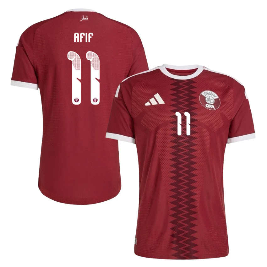 Qatar VM 2026 Hemmatröja Akram Afif 11 Fotbollströja Herr