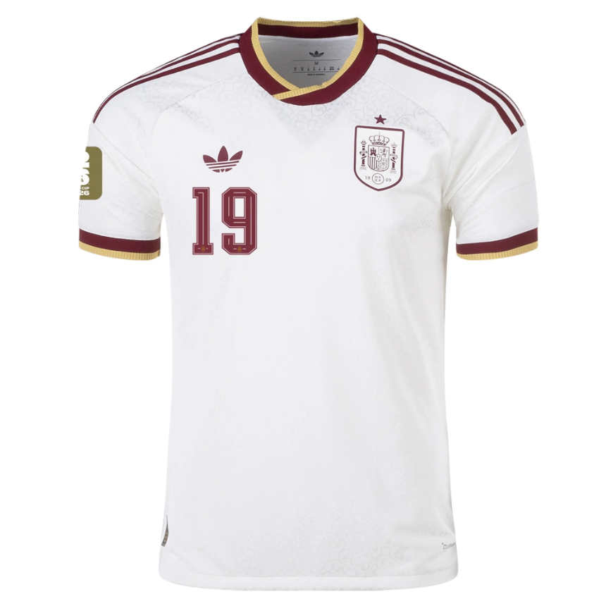 Spanien Bortatröja VM 2026 Lamine Yamal 19 Herr Fotbollströja med VM-Patch
