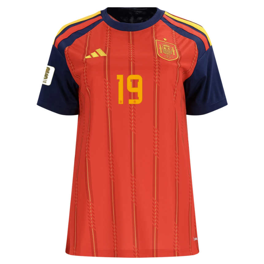 Spanien Hemmatröja VM 2026 Lamine Yamal 19 Dam Fotbollströja med VM-Patch